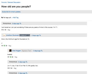 This is a thread from the general discussion forum, comments suggest low level of engagement with consumption activity and love level community engagement